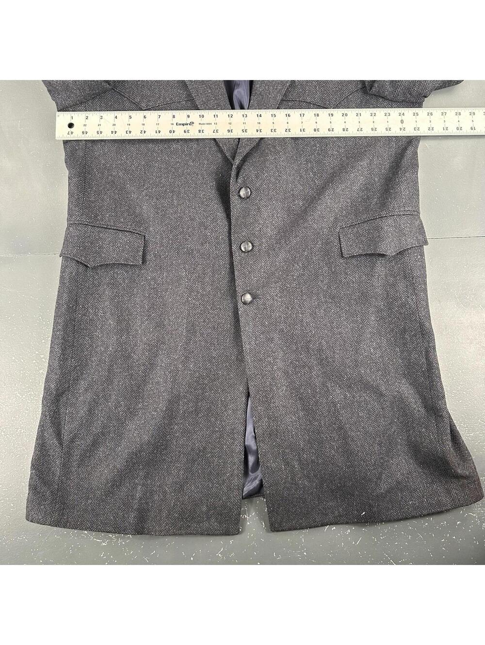 VTG Pagano West Coat Mens 48L Navy Blue Tweed All Wool Hickory Stripe NWT USA - Picture 5 of 12